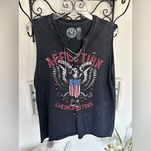 Affliction Black and Red Graphic Tee